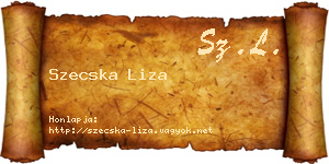 Szecska Liza névjegykártya